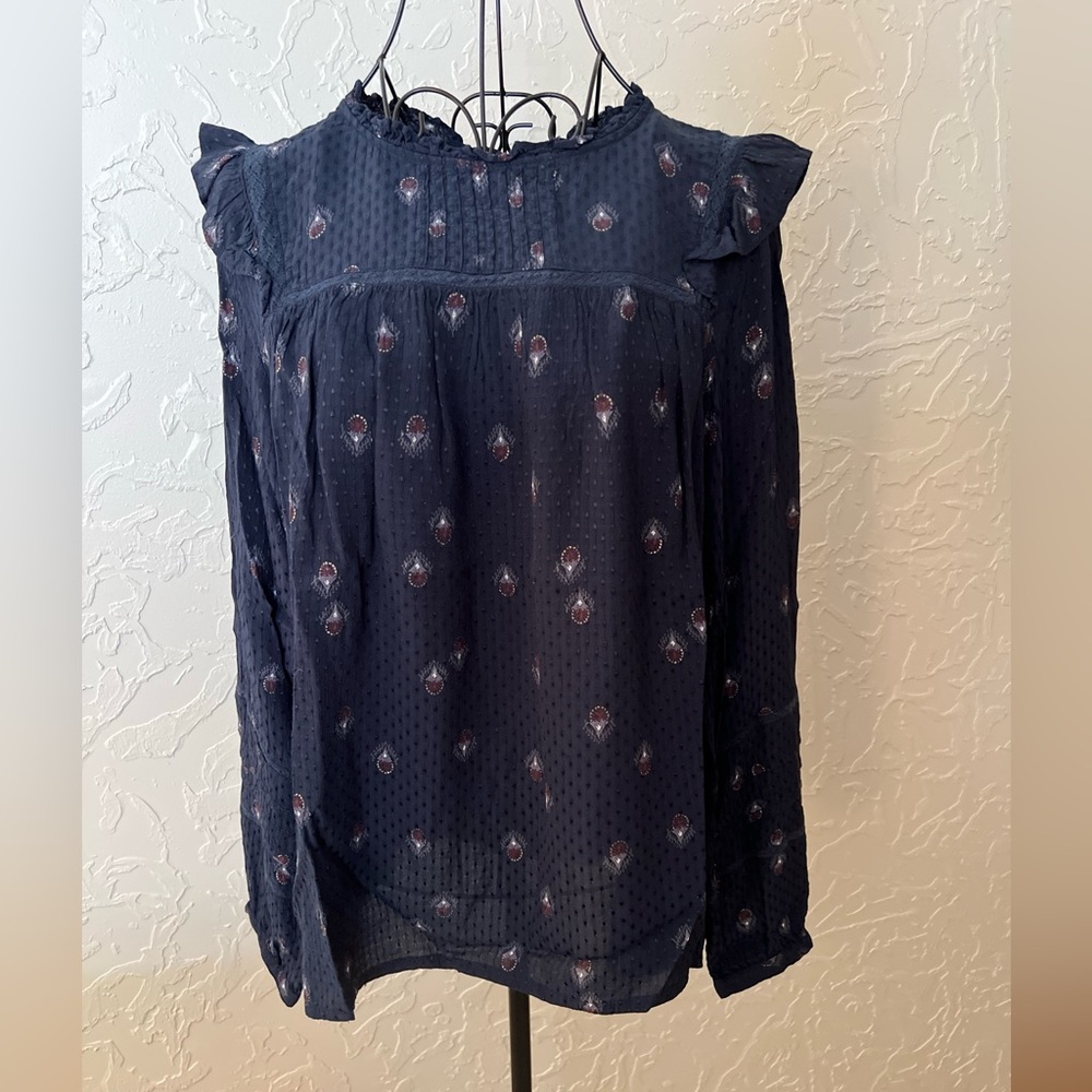 Fat Face Blue Jasmine Popover Top - Light Weight